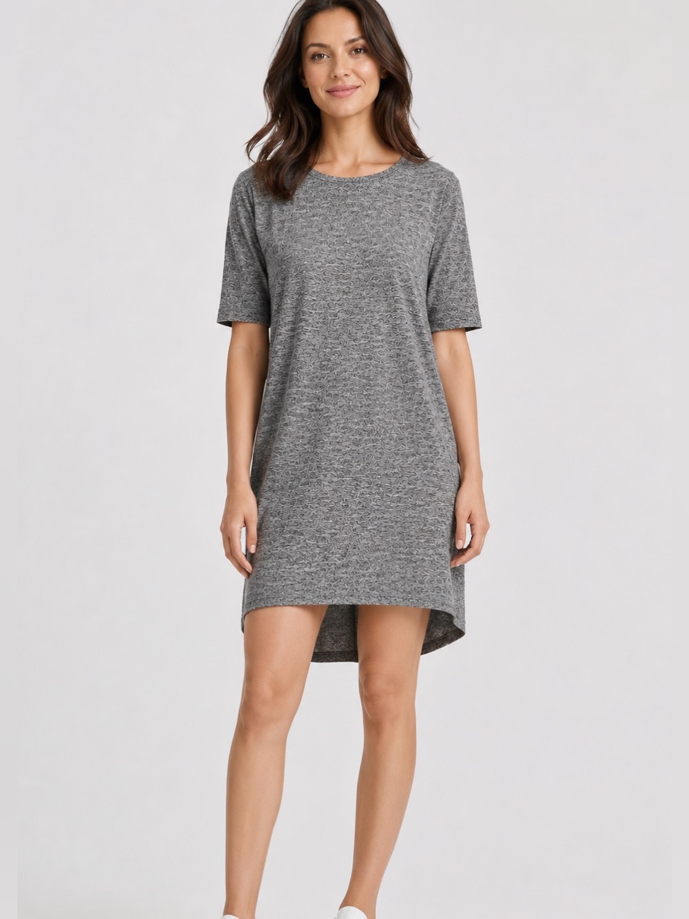 Eileen Fisher Active Heathered Gray T Shirt Dress Size M